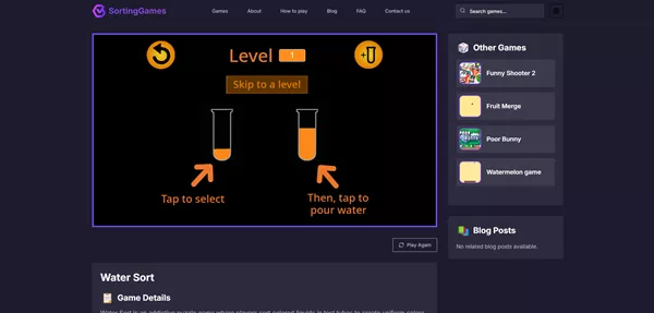 Liquid sorting process in Water Sort Puzzle with vibrant color separation